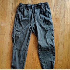 Olive green drawstring pants